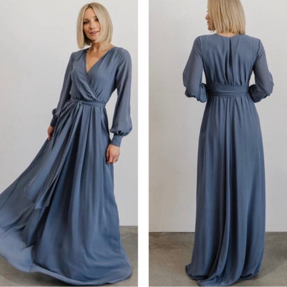 Baltic Born Lydia Dress in Slate‎ Blue.